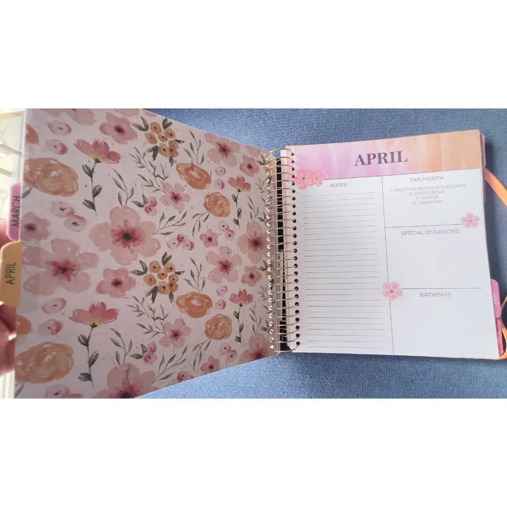 17 Month Planner ZINNIA GARDEN Aug 2025 -Dec 2026 Weekly Planning Note Page Gift